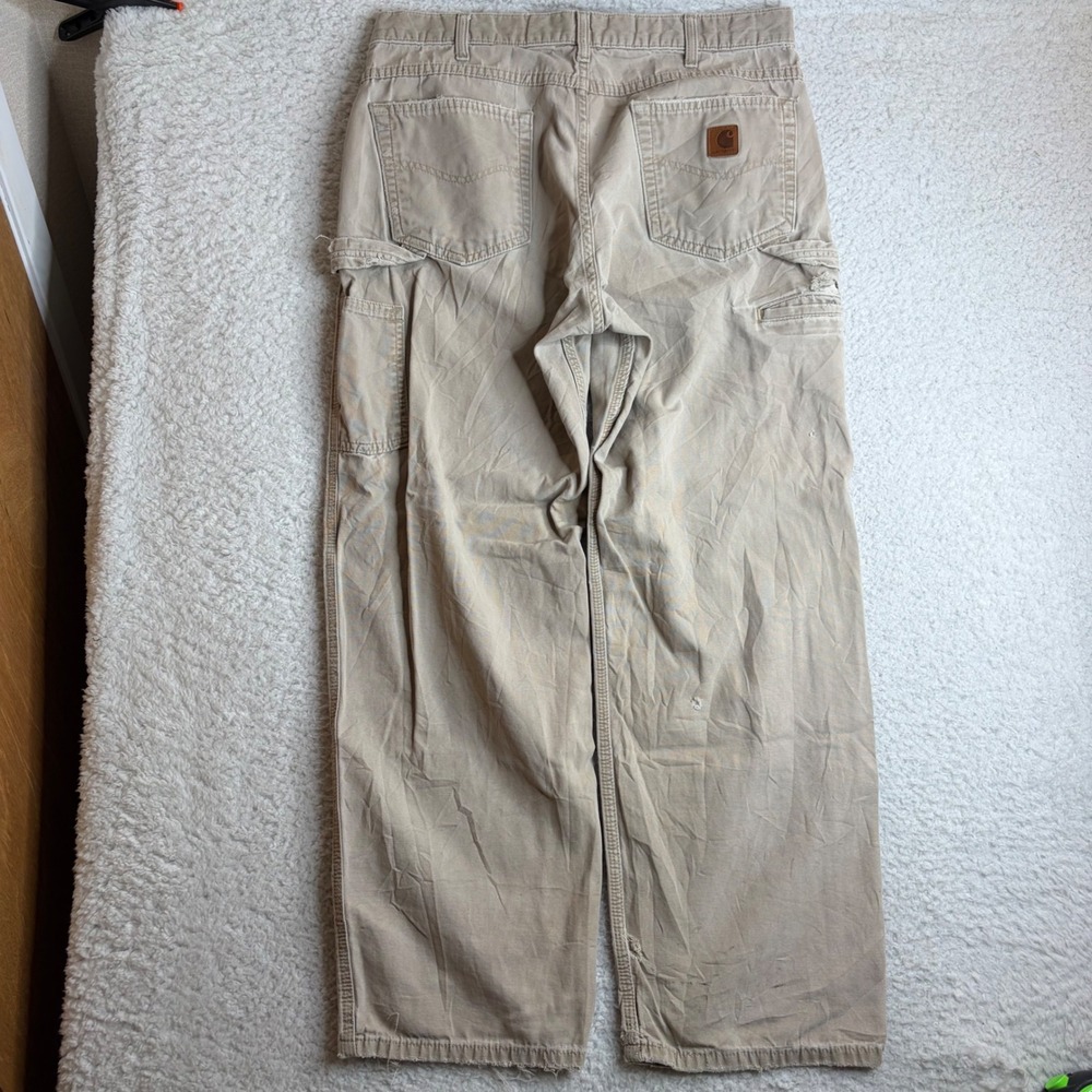 Carhartt B159-GKH Loose Original Fit Carpenter Pant Tan 36x32 (34x30) Distressed
